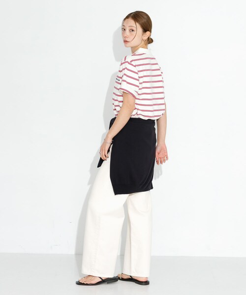 URBAN RESEARCH Sonny Label（アーバンリサーチサニーレーベル）の「メッセージボーダーポロシャツ（ポロシャツ・レディース・ブラウン/オフ/グレー・FREE）」の11枚目の写真