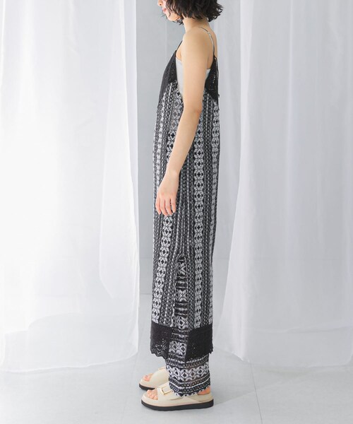 sara mallika COTTON BORDER LACE CAMI DRESS