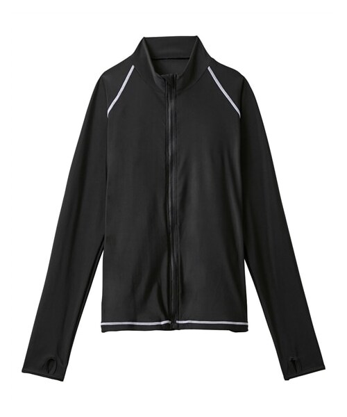 nissen（ニッセン）の「スタンドカラーラッシュガード（指穴付）（ラッシュガード・メンズ・ホワイト/ミント/ブラック/ネイビー/ベビーピンク/ブルー・S/M/L/LL/3L/4L/5L/6L/8L/10L）」の2枚目の写真