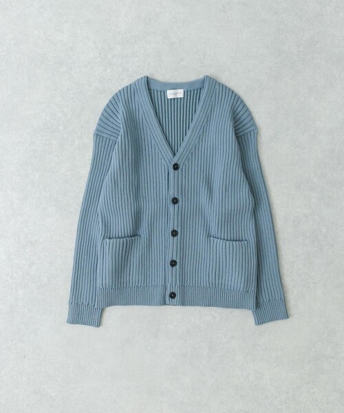 URBAN RESEARCH(アーバンリサーチ)の「new basic COTTON CASHMERE WIDE RIB CARDIGAN(カーディガン/ボレロ・メンズ・CEMENT/L SAX/NAVY・M/L)」の4枚目の写真