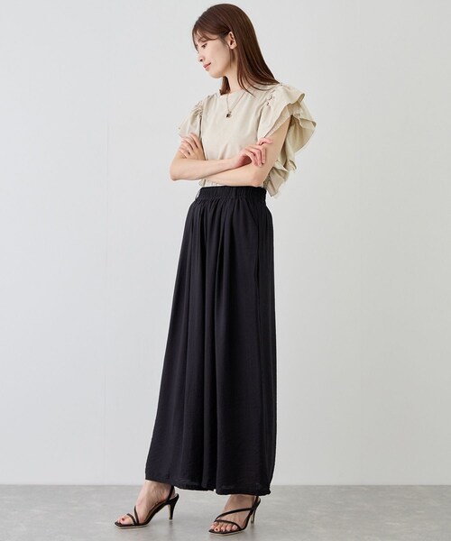Jayro(ジャイロ)の「フレアワイドパンツ(その他パンツ・レディース・ブラック/グレー/ホワイト系/ベージュ・F)」の20枚目の写真