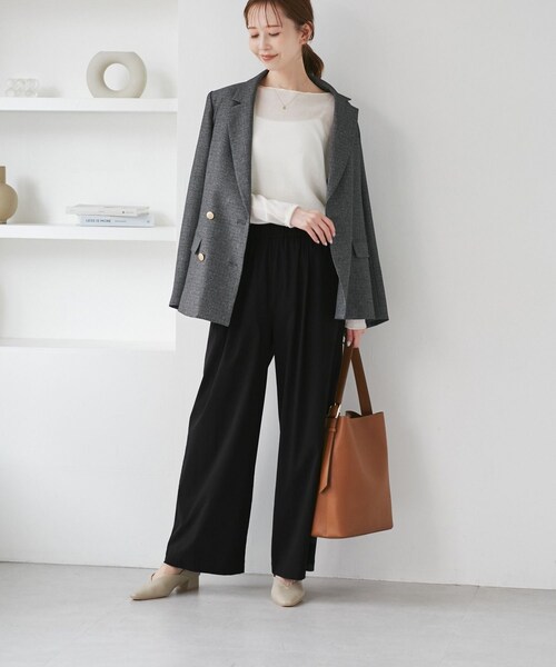 ROPE' PICNIC(ロペピクニック)の「キレイ目イージーワイドパンツ/UVカット(その他パンツ・レディース・ブラック/チャコール/ダークブラウン/ベージュ系・L/M/S)」の15枚目の写真