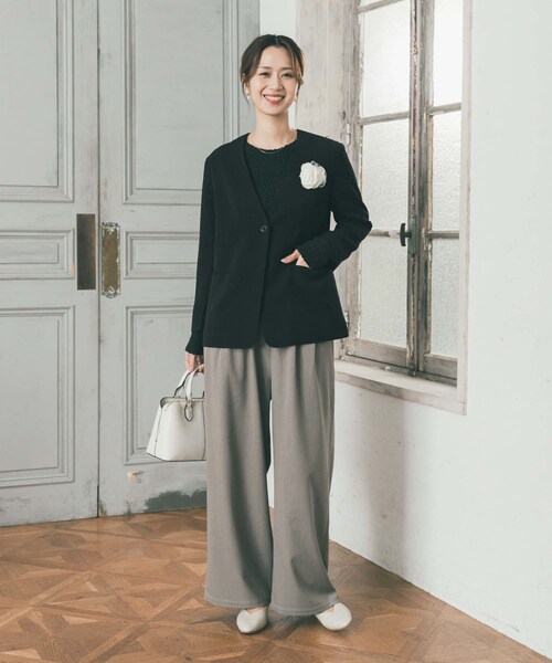 URBAN RESEARCH DOORS（アーバンリサーチドアーズ）の「ノーカラージャケット（その他アウター・レディース・NAVY/BLACK・Free）」の9枚目の写真