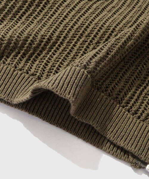 ADAM ET ROPE'（アダムエロペ）の「【YESEYESEE/イエスアイシー】KNITTED UTILITY VEST（ベスト・メンズ・ブラック/カーキ・L/M）」の14枚目の写真