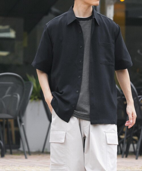 ITEMS URBANRESEARCH(アイテムズ アーバンリサーチ)の「『接触冷感/吸水速乾/イージーケア/UVカット』クイックドライリネンタッチ半袖シャツ(シャツ/ブラウス・メンズ・BLK/CHA/BEG/OLV・M/L)」の17枚目の写真