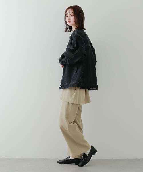 SENSE OF PLACE by URBAN RESEARCH(センスオブプレイスバイアーバンリサーチ)の「ルーズノーカラーデニムジャケット(デニムジャケット・レディース・L.INDIGO/D.INDIGO/BLACK・one)」の10枚目の写真