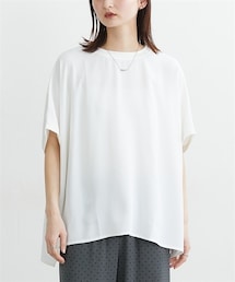 nissen | 【洗える】リブ使いドルマンブラウス【接触冷感・しわになりにくい・UVカット】(シャツ/ブラウス)