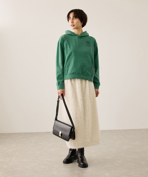 ROPE' PICNIC（ロペピクニック）の「【le coq sportif/ルコックスポルティフ】防風リブニットフーディースウェット/UVカット（パーカー・レディース・ベージュ/グリーン/ネイビー・F）」の14枚目の写真