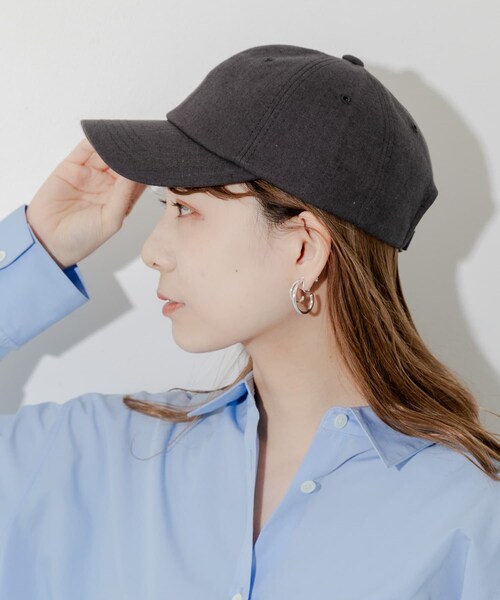 SMELLY（スメリー）の「シンプルリネンキャップ（キャップ・レディース・IVO/BEG/BLK・-）」の2枚目の写真