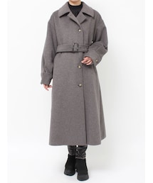 MURUA | スタンドネックダブルカラーコート(チェスターコート)