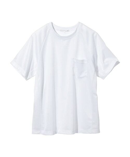 nissen（ニッセン）の「メッシュ半袖Ｔシャツ【大きいサイズ有】　【細見え設計】　吸汗速乾・UVカット　（消臭テープ付）（Tシャツ/カットソー・メンズ・オフホワイト/カーキ/黒/ネイビー/ダークブルー/グレー・M/L/LL/3L/4L/5L/6L/8L/10L）」の9枚目の写真
