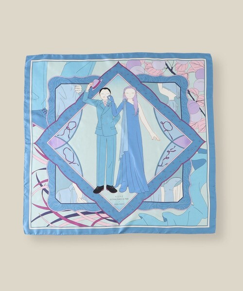 ROPE'(ロペ)の「【4 ARTIST for ROPE'】コラボ シルクスカーフ/Lサイズ(バンダナ/スカーフ・レディース・ダークグリーン/サックス/レッド/ピンク・F)」の14枚目の写真