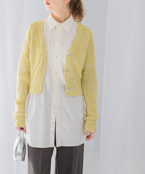 URBAN RESEARCH ROSSO（アーバンリサーチロッソ）の「ラメミックスショートカーディガン（カーディガン/ボレロ・レディース・IVORY/YELLOW・FREE）」の17枚目の写真