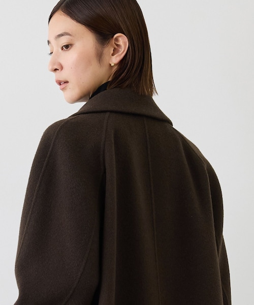 ROPE'(ロペ)の「カシミヤブレンドリバーステンカラーコート(ロング丈)(ステンカラーコート・レディース・ダークブラウン/ベージュ系・F)」の13枚目の写真