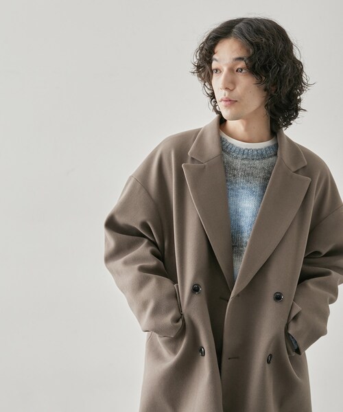 JUNRED(ジュンレッド)の「ダブルチェスターコート(チェスターコート・メンズ・ベージュ系/ダークブラウン/ブラック・L/LL/M)」の3枚目の写真