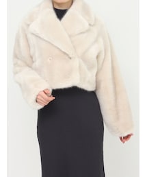 テーラードカラーファーショートコート