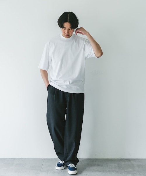 URBAN RESEARCH DOORS（アーバンリサーチドアーズ）の「『UR TECH』防汚ワイドテーパードTシャツ（Tシャツ/カットソー・メンズ・BLUE/WHITE/BLACK・M/L）」の8枚目の写真