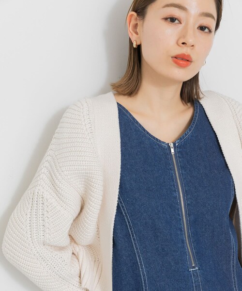 URBAN RESEARCH Sonny Label（アーバンリサーチサニーレーベル）の「ニットボレロカーディガン（カーディガン/ボレロ・レディース・ラベンダー/オフ/ライトグレー・FREE）」の7枚目の写真