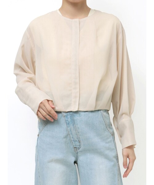 LAGUNAMOON（ラグナムーン）の「メッシュブルゾン（ブルゾン・レディース・アイボリー/ブラック・F）」の2枚目の写真