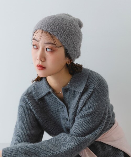 RODE SKO（ロデスコ）の「フェザーヤーンニットワッチ（ニットキャップ/ビーニー・レディース・IVORY/GRAY/BEIGE・one）」の11枚目の写真
