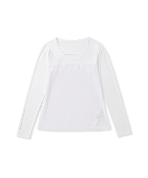 ROPE'(ロペ)の「【UV】【接触冷感】メッシュ切替ラウンドプルオーバー(Tシャツ/カットソー・レディース・ホワイト・L/M/S)」の2枚目の写真