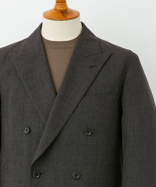 URBAN RESEARCH DOORS（アーバンリサーチドアーズ）の「LIFE STYLE TAILOR　ウーリーノグレンチェックダブルジャケット（テーラードジャケット・メンズ・BROWN-CH・S/M/L/XL）」の6枚目の写真