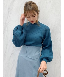 dazzlin | リボン付ランダムリブニットトップス(ニット/セーター)