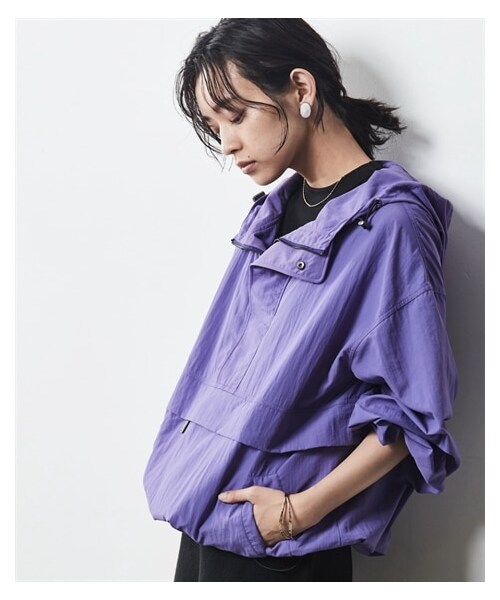 nissen（ニッセン）の「大きいサイズ アノラックパーカー シックスタイル（ジャケット/アウター・レディース・パープル/黒/オフホワイト・L/LL/3L/4L/5L/6L/8L/10L）」の14枚目の写真