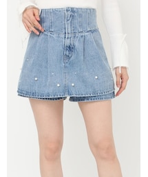 dazzlin | パールハイウエストデニムスカパン(デニムパンツ)