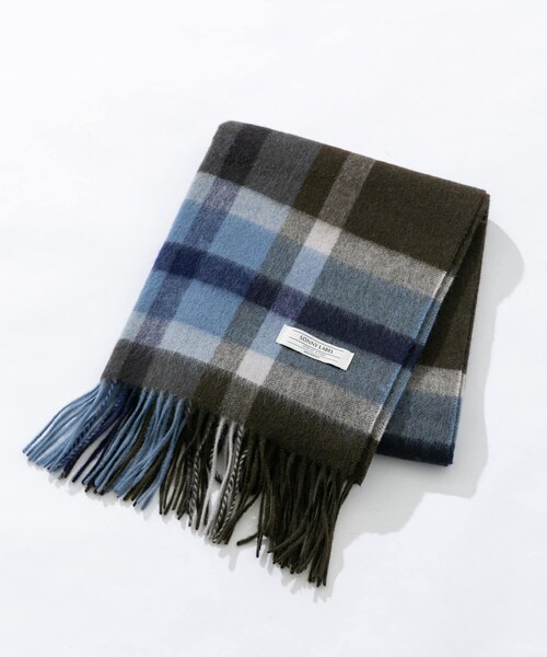 URBAN RESEARCH Sonny Label（アーバンリサーチサニーレーベル）の「ウールカシミヤチェックワイドマフラー（マフラー・メンズ・ベージュ/グレー/カーキ/ネイビー・One）」の3枚目の写真