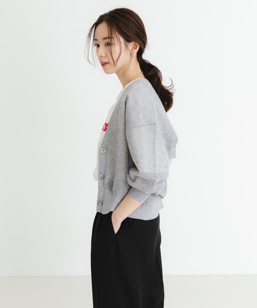 URBAN RESEARCH（アーバンリサーチ）の「new basic　リネン混スポンディッシュニットカーディガン（カーディガン/ボレロ・レディース・GRAY/LIME/BLACK・FREE）」の18枚目の写真
