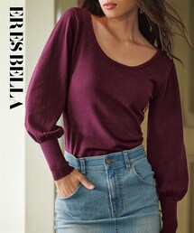 nissen | Uネックニットプルオーバー【ERES BELLA】(ニット/セーター)