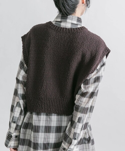 KBF（ケイビーエフ）の「ブークレニットベスト（ニット/セーター・レディース・L.GREIGE/PINK/BROWN・one）」の7枚目の写真