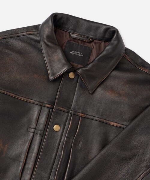 Saturdays NYC(サタデーズ ニューヨークシティ )の「Emil Type-1 Nappa Leather Jacket(ブルゾン・レディース・ダークブラウン・L/M/S/XL)」の11枚目の写真