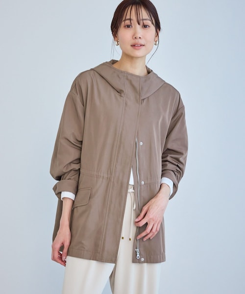 ROPE' PICNIC（ロペピクニック）の「ミドル丈マウンテンパーカー スプリングコート/花粉ガード・撥水（マウンテンパーカー・レディース・チャコール/ライトグレー/ダークブラウン/ネイビー・F）」の6枚目の写真