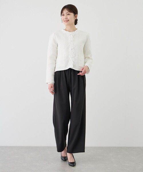 Jayro(ジャイロ)の「ツータックウエストギャザーストレートパンツ(スラックス・レディース・ブラック/グレー/ベージュ系・F)」の13枚目の写真