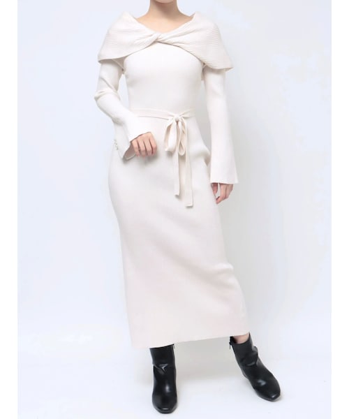 2WAYツイストニットワンピース