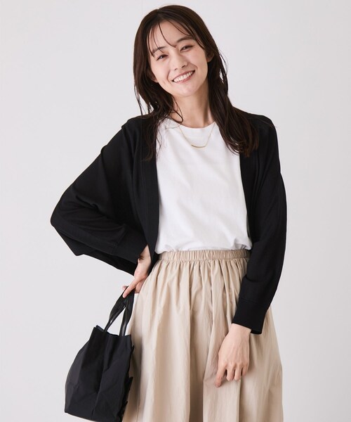 Jayro（ジャイロ）の「ドルマンボレロカーディガン（カーディガン/ボレロ・レディース・ブラック/グレー系/ホワイト系/ネイビー・M）」の2枚目の写真