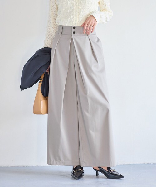 VIS（ビス）の「フロントタックデザインワイドパンツ（その他パンツ・レディース・ライトグレー/ベージュ・M/S）」の2枚目の写真