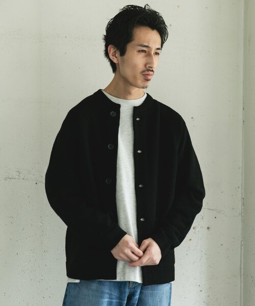 URBAN RESEARCH DOORS(アーバンリサーチドアーズ)の「ハミルトンウールガーターカーディガン(カーディガン/ボレロ・メンズ・GRAY/DARK RED/BLACK・M/L/XL)」の7枚目の写真