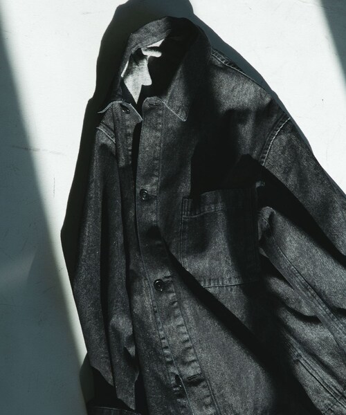 URBAN RESEARCH DOORS（アーバンリサーチドアーズ）の「デニムシャツカバーオール（カバーオール・メンズ・O.W./USED/BLACK・M/L）」の5枚目の写真