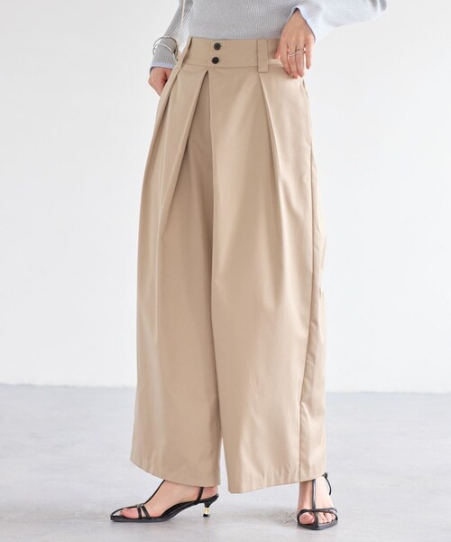 VIS（ビス）の「フロントタックデザインワイドパンツ（その他パンツ・レディース・ライトグレー/ベージュ・M/S）」の8枚目の写真