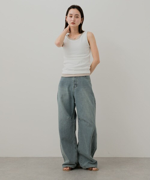 SENSE OF PLACE by URBAN RESEARCH（センスオブプレイスバイアーバンリサーチ）の「2WAYタンクトップ（タンクトップ・レディース・OFF WHITE/BLACK/GREIGE・one）」の9枚目の写真