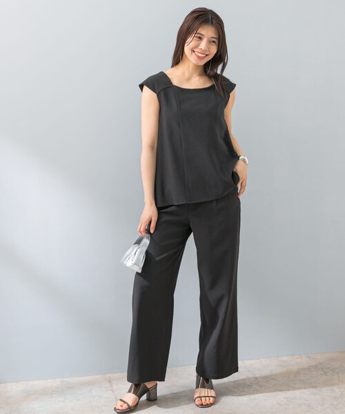 URBAN RESEARCH ROSSO(アーバンリサーチロッソ)の「『UR TECH DRYLUXE』F by ROSSO フレンチブラウス+ワイドパンツ(セットアップ・レディース・MOCHA/BEIGE/BLACK・36/38)」の14枚目の写真