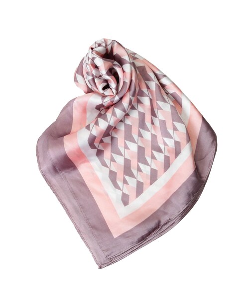 RESEXXY（リゼクシー）の「ジオメトリックパターンスカーフ（マフラー・レディース・ラベンダー/ベージュ・F）」の2枚目の写真