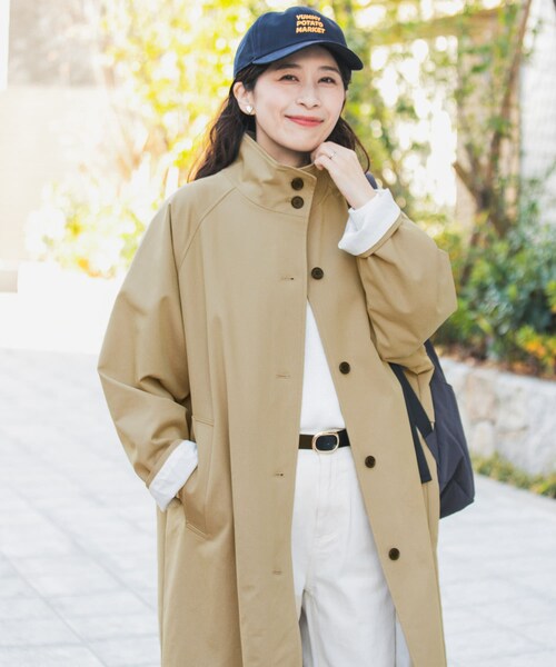 URBAN RESEARCH DOORS（アーバンリサーチドアーズ）の「『撥水』BACKヨークスタンドカラーコート（テーラードジャケット・レディース・L.BEIGE/BEIGE・Free）」の2枚目の写真