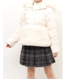 MERCURYDUO | エコファーフーデッドペプラムダウン(ダウンジャケット/コート)