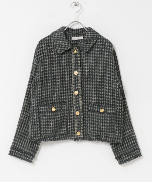 URBAN RESEARCH ROSSO（アーバンリサーチロッソ）の「F by ROSSO　ベロアツイードジャケット（テーラードジャケット・レディース・GRAY/BLACK・FREE）」の15枚目の写真