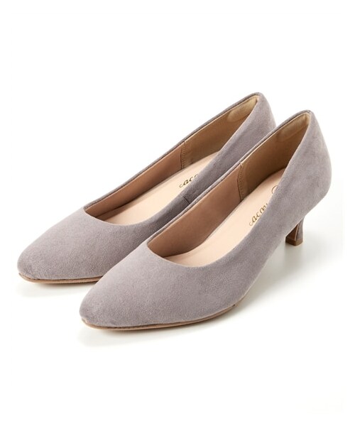 nissen（ニッセン）の「【ゆったり幅広】ポインテッドトゥミドルヒールパンプス（低反発中敷）（ワイズ４Ｅ）（パンプス・メンズ・黒(スムース)/キャメル(スムース)/アイボリー(スムース)/黒(スエード調)/グレー(スエード調)/アンティークシルバー/黒(エナメル調)/ピンクベージュ(エナメル調)/モカベージュ(スエード調)/ダスティーネイビー(スエード調)/グレージュ(スエード調)/ブルーグリーン(スエード調)/ダークブラウン(スエード調)/チェック柄/ブラウン(クロコ)/オーク(スムース)/ベージュ(クロコ)/ミント(スエード調)/ピンクベージュ(刺しゅう)/キャメル(メッシュ型押し)/ブラックチェック/オレンジブラウン(スエード調)/パイソン柄/アプリコット(スエード調)/ホワイト(型押し)/ブルーパープル(スエード調)/オレンジキャメル(メッシュ型押し)/ブロンズ・23.0cm/4E/23.5cm/4E/24.0cm/4E/24.5cm/4E/25.0cm/4E/25.5cm/4E/26.0cm/4E/26.5cm/4E/27.0cm/4E）」の7枚目の写真