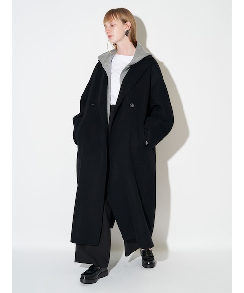 ELENDEEK（エレンディーク）の「RIVER CHESTER LONG CT（チェスターコート・レディース・オフホワイト/ブラック/ブラウン・01/02）」の15枚目の写真